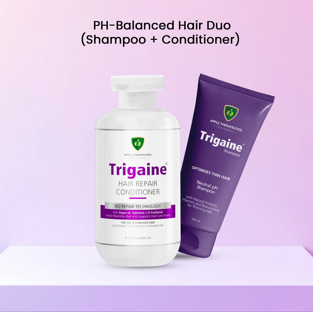 TRIGAINE NEUTRAL PH SHAMPOO & HAIR REPAIR CONDITIONER COMBO | Gentle Cleanse + Bio Repair Care