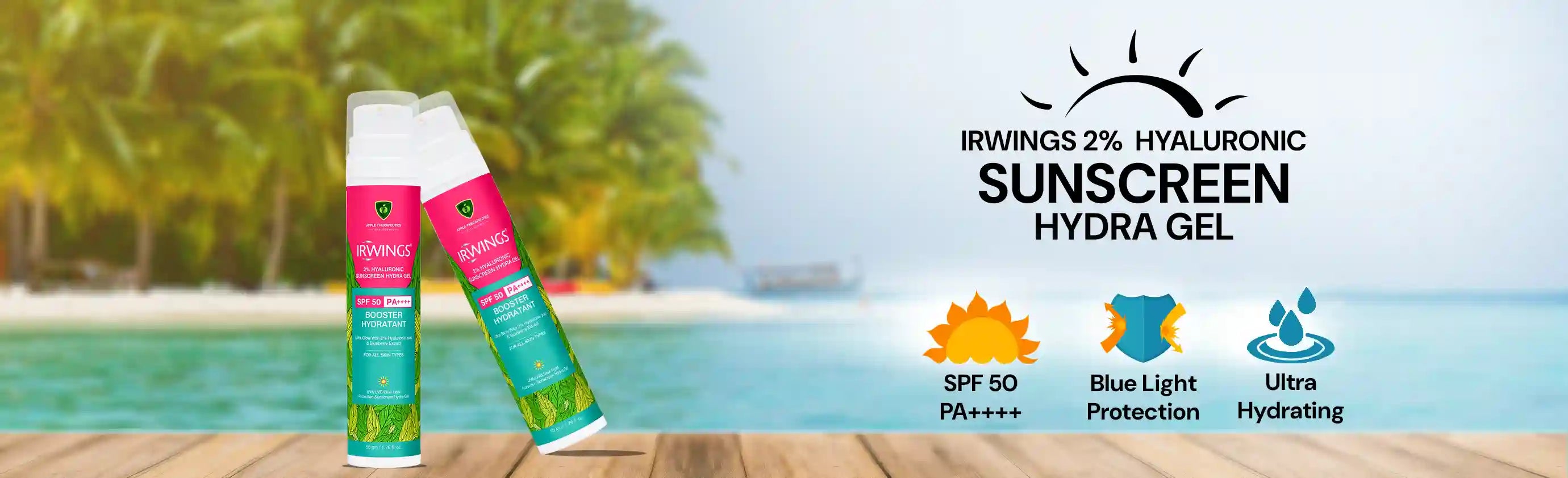 Irwings 2% Hyaluronic Acid Sunscreen Hydra Gel SPF 50