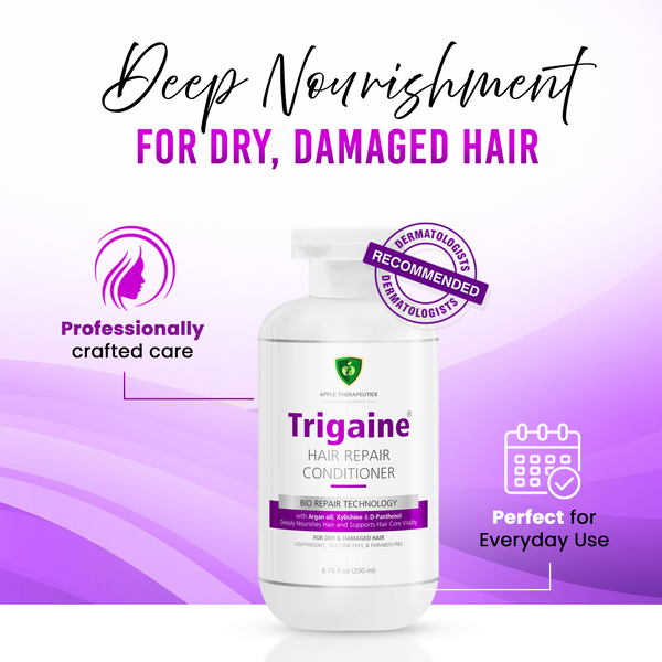 TRIGAINE NEUTRAL PH SHAMPOO & HAIR REPAIR CONDITIONER COMBO | Gentle Cleanse + Bio Repair Care - Trigaine