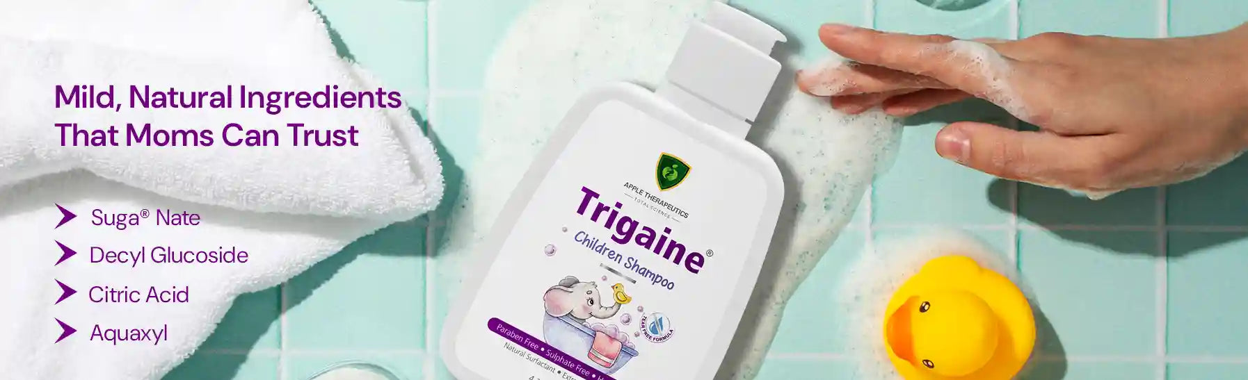 trigaine children shampoo with natural ingredients that mom can trust