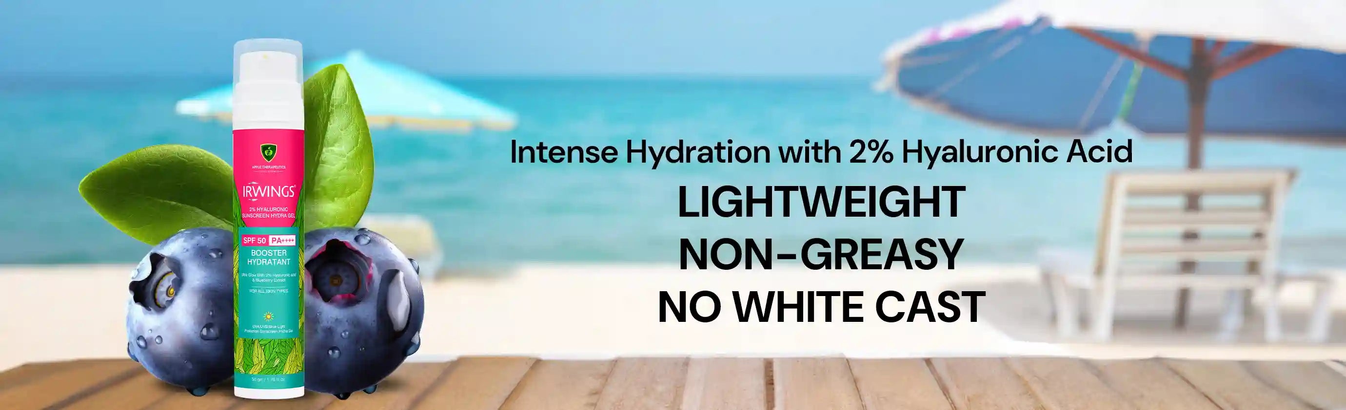 lightweight Irwings 2% Hyaluronic Acid Sunscreen Hydra Gel