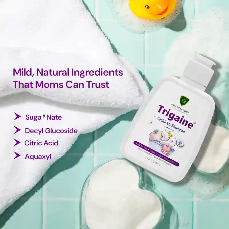 trigaine children shampoo with suganate that mom can trust