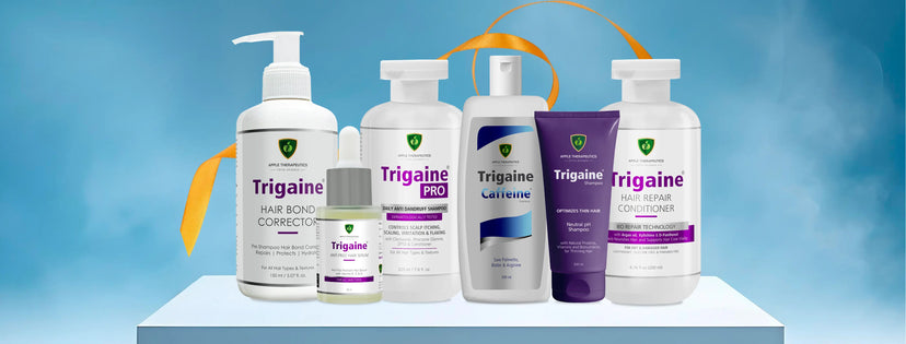 Collection of Trigaine hair care products