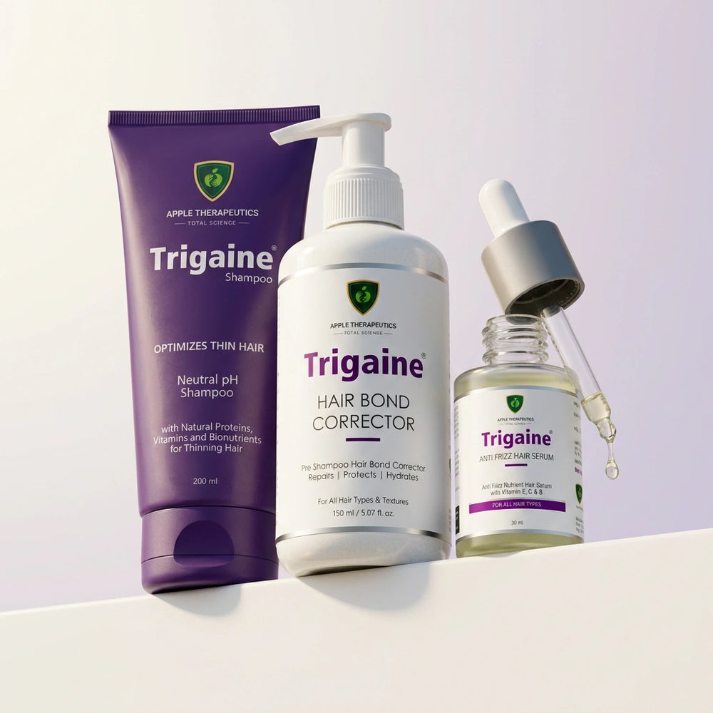 Trigaine hair care combo pH shampoo, bond Corrector and frizz serum