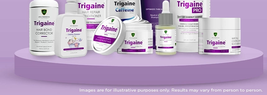 Collection of Trigaine hair care products 