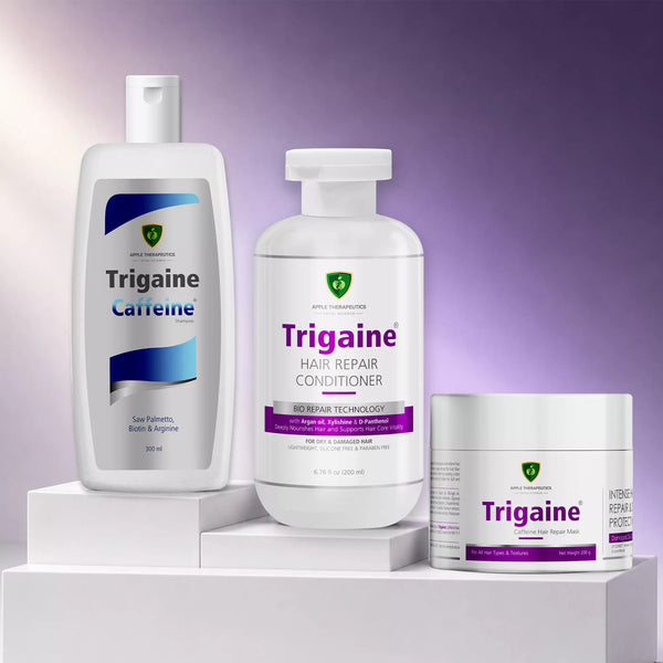 Trigaine Hair Fall Control & Repair Combo | Caffeine Shampoo 200ml, Mask 200g & Repair Conditioner 200ml