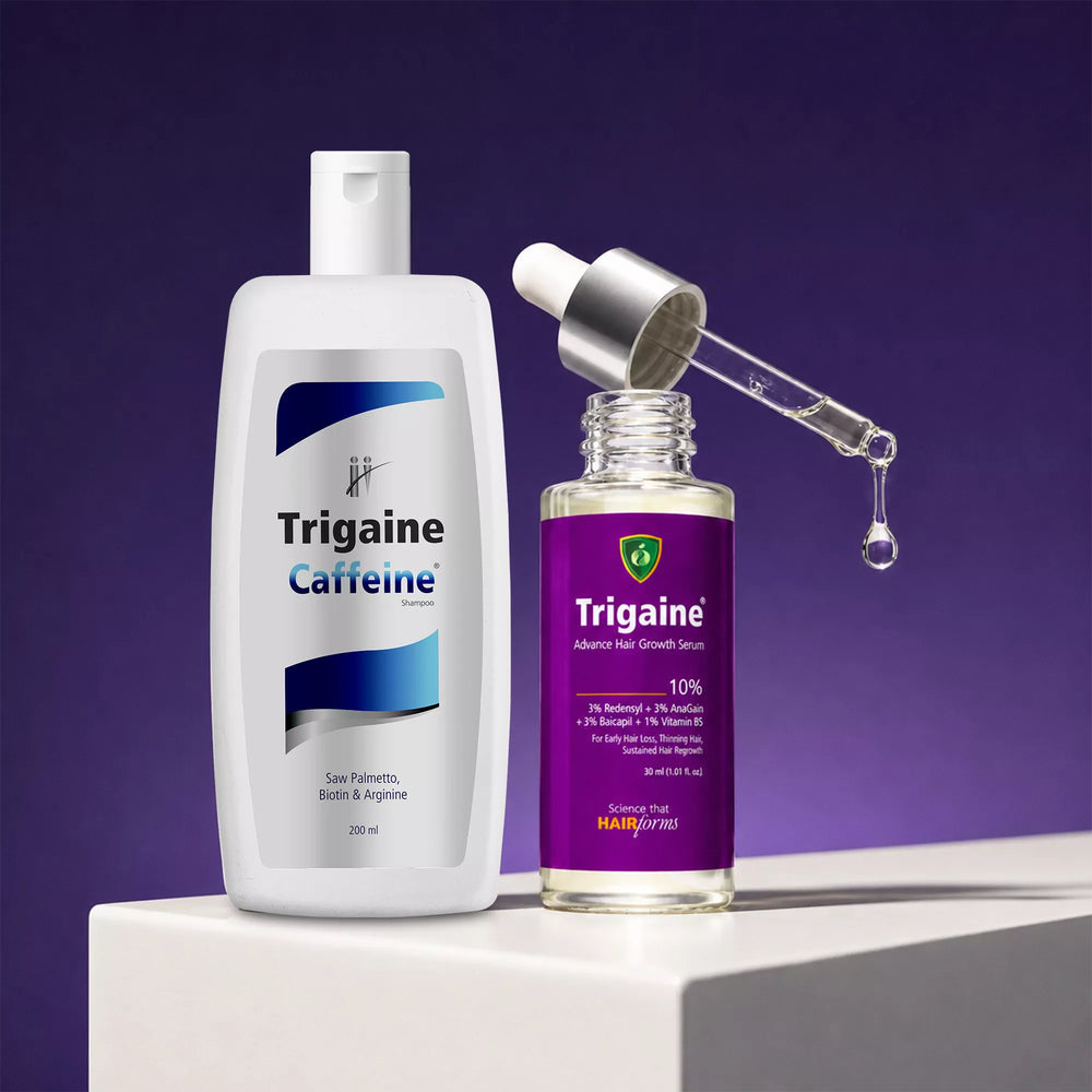 Trigaine Hair Growth Boost Combo | Caffeine Shampoo 200ml + Advance Hair Growth Serum