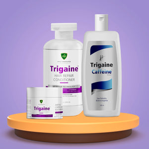 HAIR FALL CONTROL & REPAIR COMBO | CAFFEINE SHAMPOO(200ml), MASK(200g) & REPAIR CONDITIONER(200ml) - Trigaine