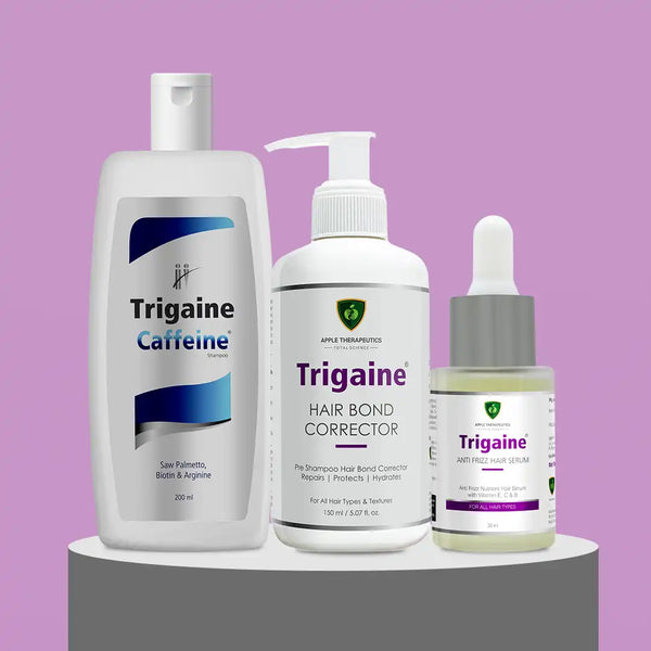 Complete hair fall & damage repair kit | bond repair + caffeine shampoo + anti-frizz serum